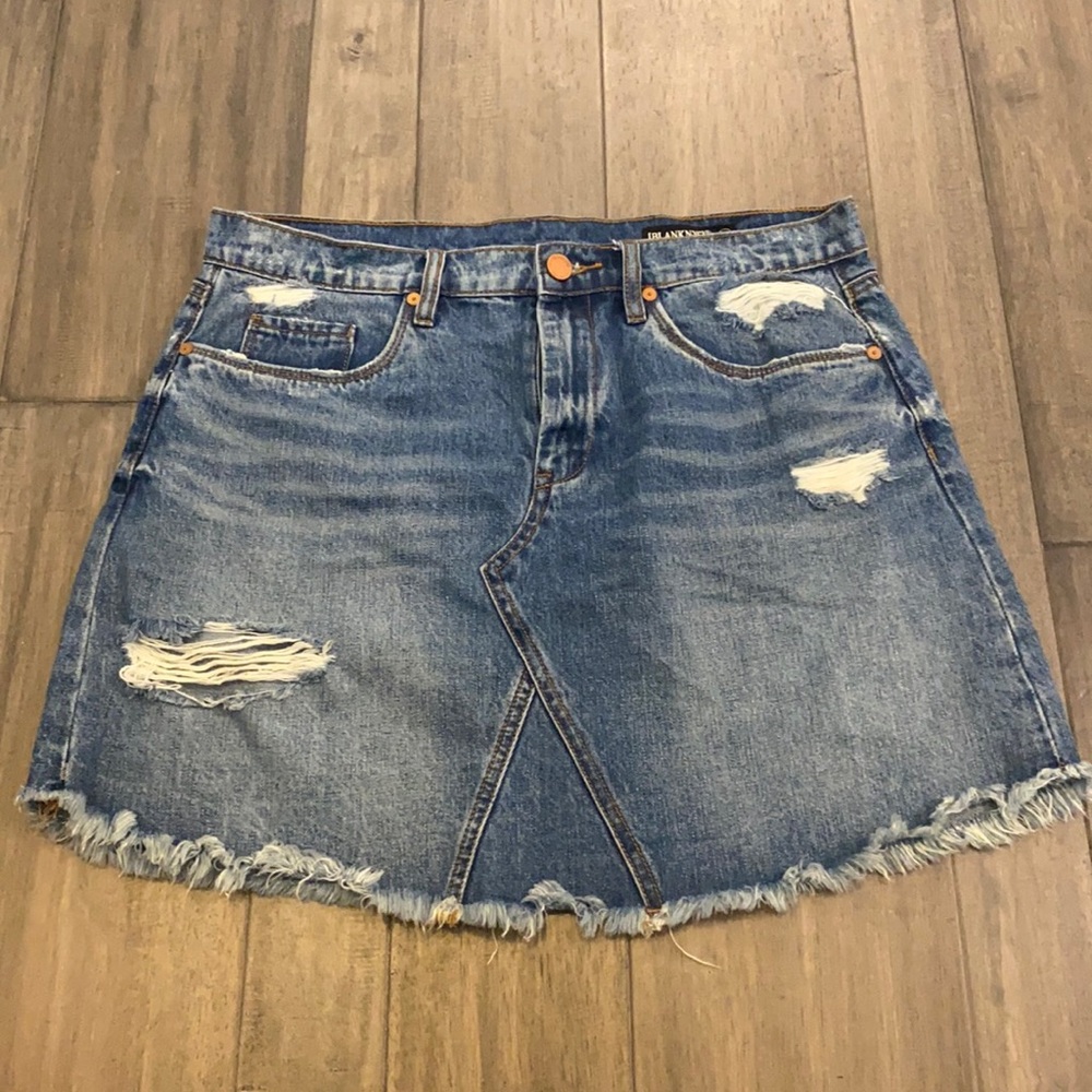 Blank NYC Distressed Jean Skirt Womens Sz 30